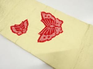 絞り　蝶模様　名古屋帯